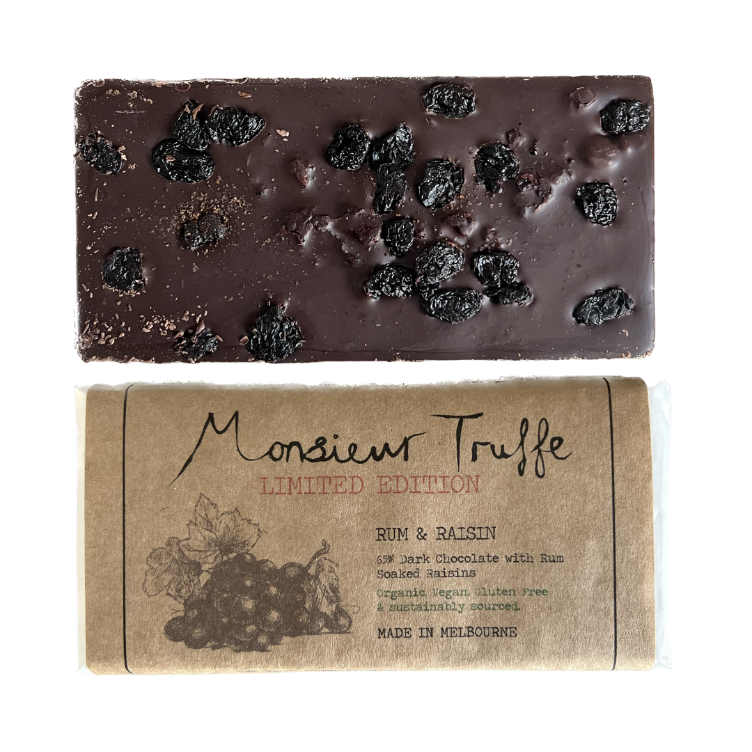 70% Dark Chocolate Rum & Raisin